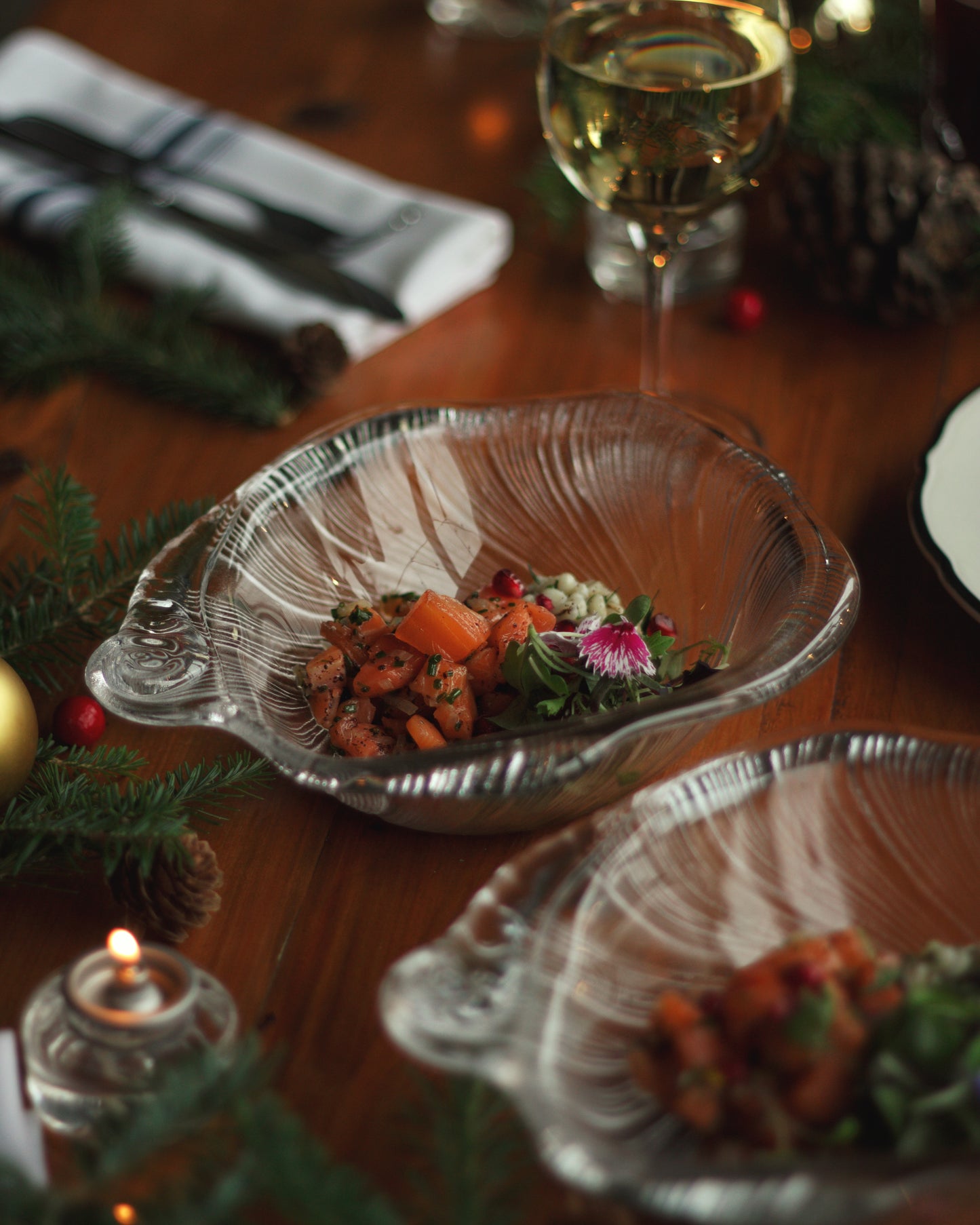 Tartare de saumon à la pomme grenade