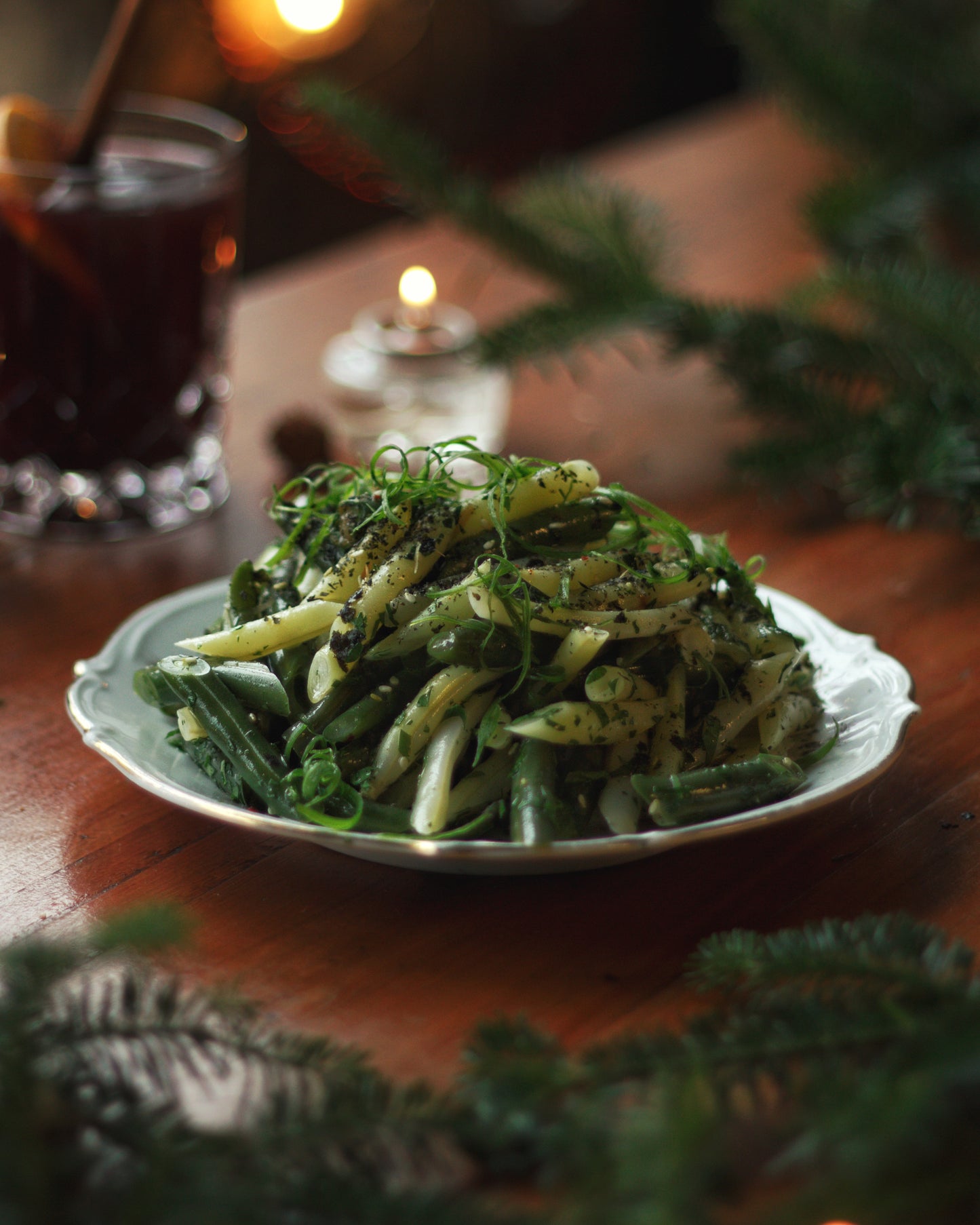 Salade d'haricots, vinaigre à l'estragon