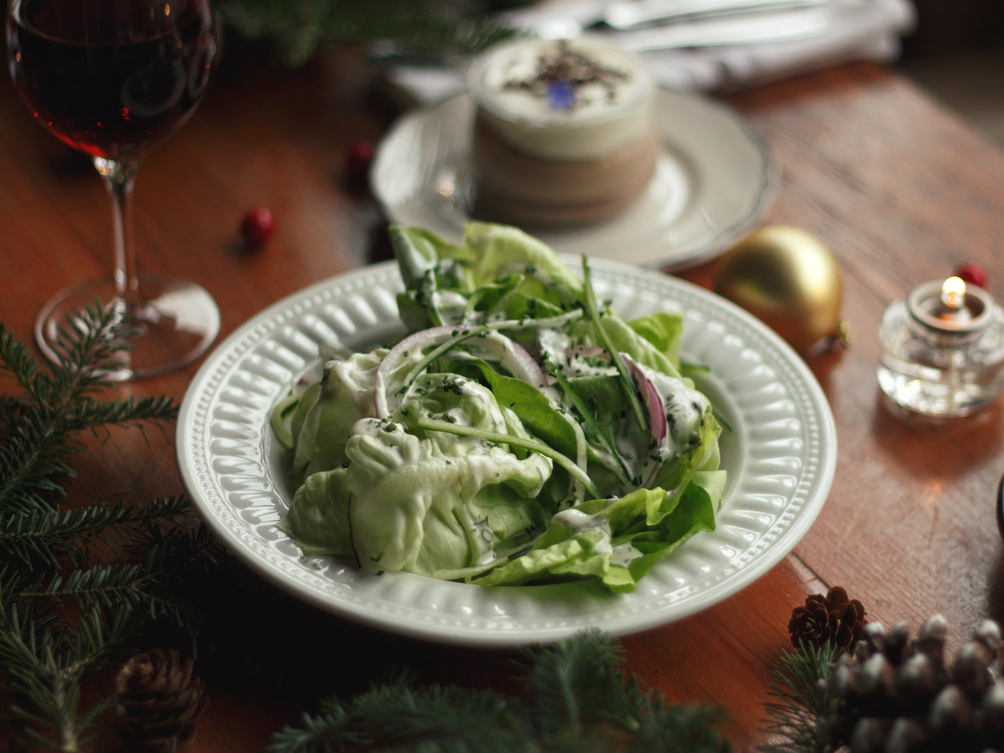 Salade verte, vinaigrette ranch