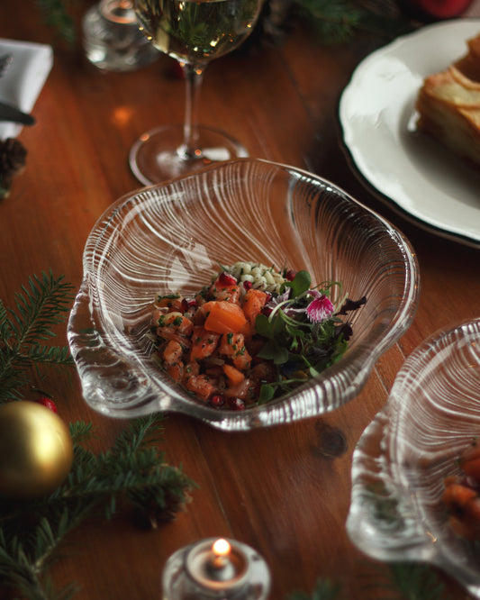 Tartare de saumon à la pomme grenade