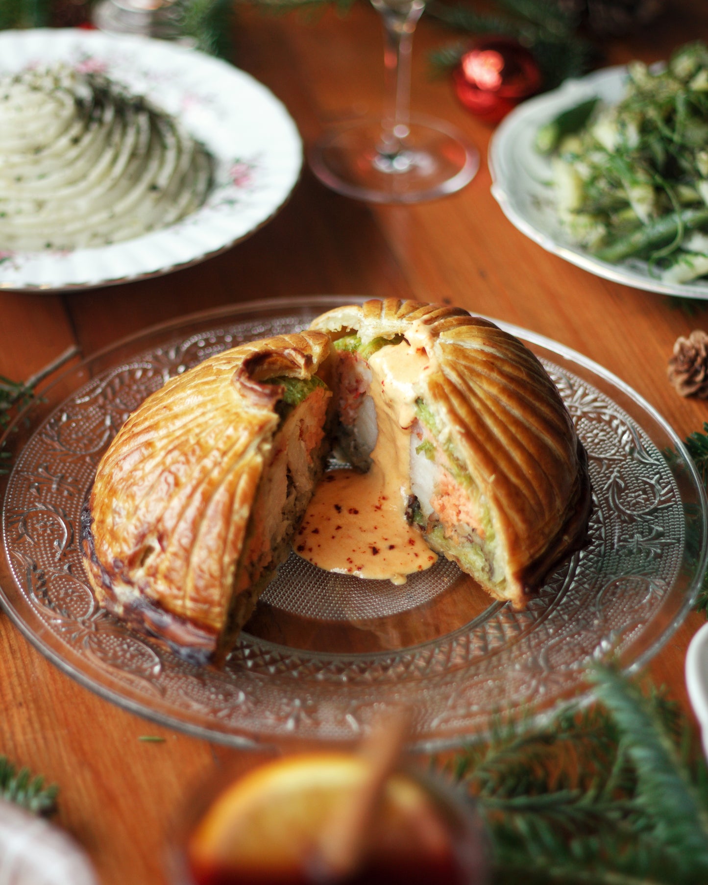 Pithivier de lotte et mousse au homard