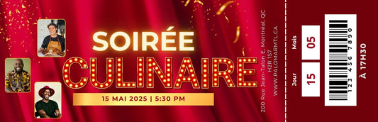 Billets Évènement : Soirée culinaire unique et réseautage!